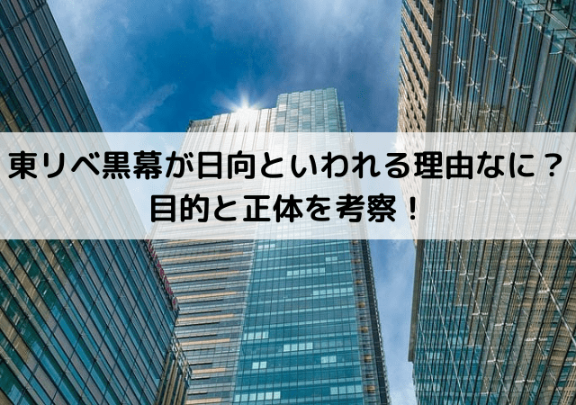 東リベ黒幕が日向といわれる理由なに？目的と正体を考察！
