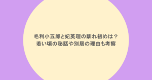 毛利小五郎と妃英理の馴れ初めは？若い頃の秘話や別居の理由も考察