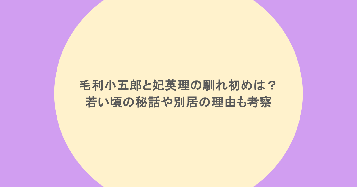毛利小五郎と妃英理の馴れ初めは?若い頃の秘話や別居の理由も考察