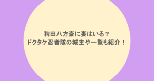稗田八方斎に妻はいる?ドクタケ忍者隊の城主や一覧も紹介!